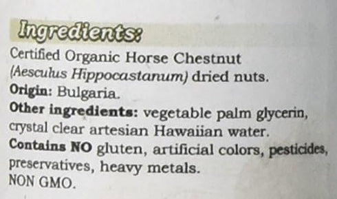 Horse Chestnut Alcohol-Free Liquid Extract, Organic Horse Chestnut (Aesculus hippocastanum) Dried Nuts Glycerite 2 oz...